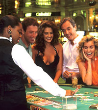 Blackjack Players playing perfect basic strategy